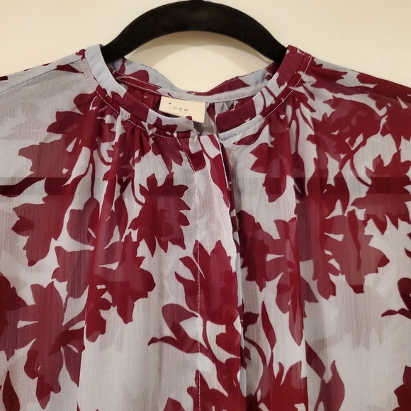 A New Day Transparent Floral Shirt Women's Size M - Picture 3 of 9